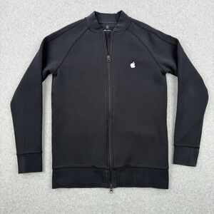 Apple Jacket Mens Small Black Employee Full Zip Embroidered Logo Tech Sweatshirt